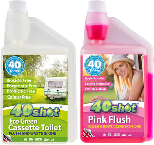 40Shot Eco Twin Pack, Green & Pink