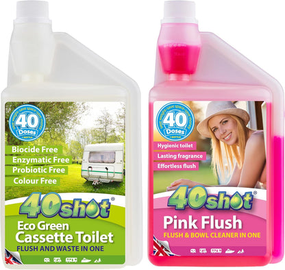 40Shot Eco Twin Pack, Green & Pink