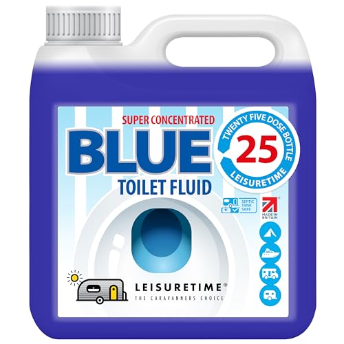LeisureTime Concentrated Blue Toilet Fluid, 25 Treatments - Formaldehyde Free, Septic Tank Safe