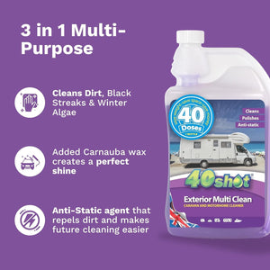40Shot Exterior Multi Clean 1L Concentrated Caravan & Motorhome Cleaner